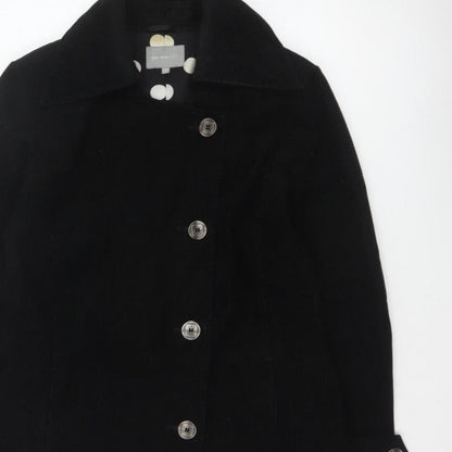 Per Una Women’s Black UK 12 Corduroy Pea Coat Buttoned