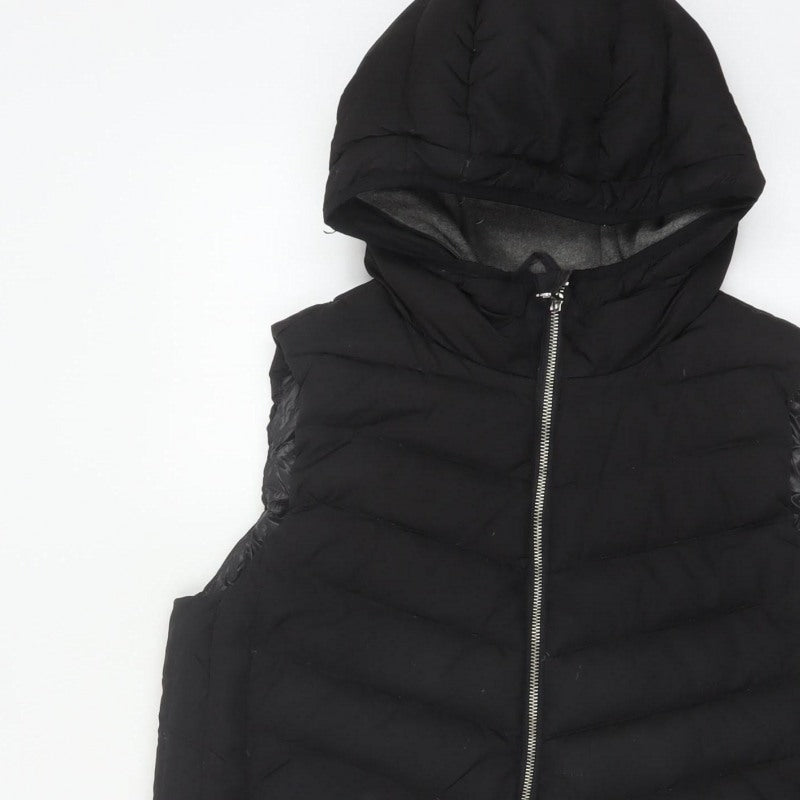 Gap Women’s Black M Hooded Quilted Puffer Waistcoat Gilet