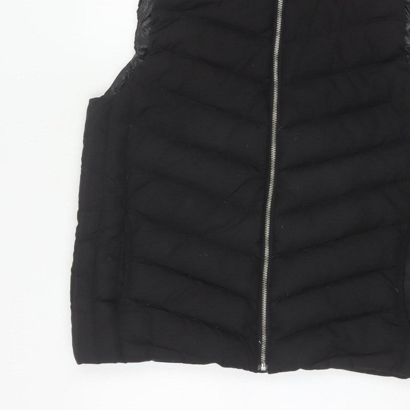 Gap Women’s Black M Hooded Quilted Puffer Waistcoat Gilet