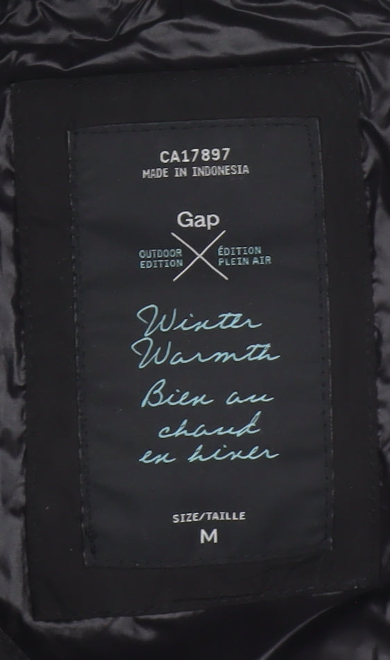 Gap Women’s Black M Hooded Quilted Puffer Waistcoat Gilet