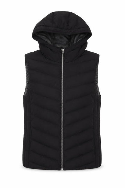 Gap Women’s Black M Hooded Quilted Puffer Waistcoat Gilet