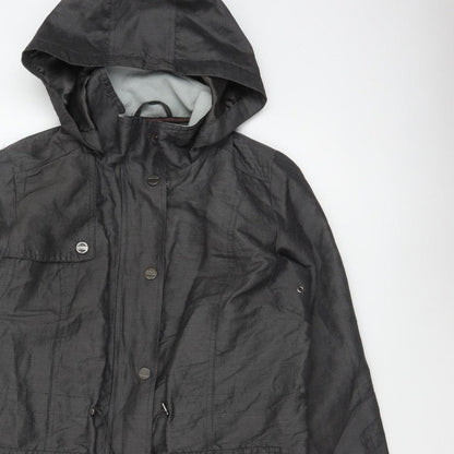 Per Una Women Black UK 12 Hooded Shower Resistant Parka Jacket