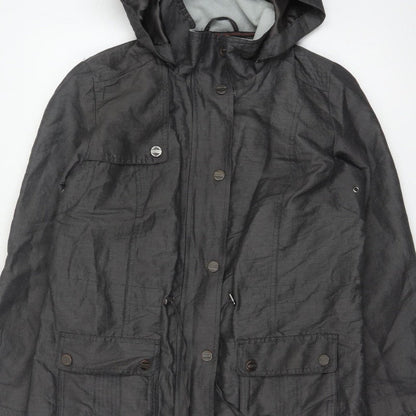 Per Una Women Black UK 12 Hooded Shower Resistant Parka Jacket