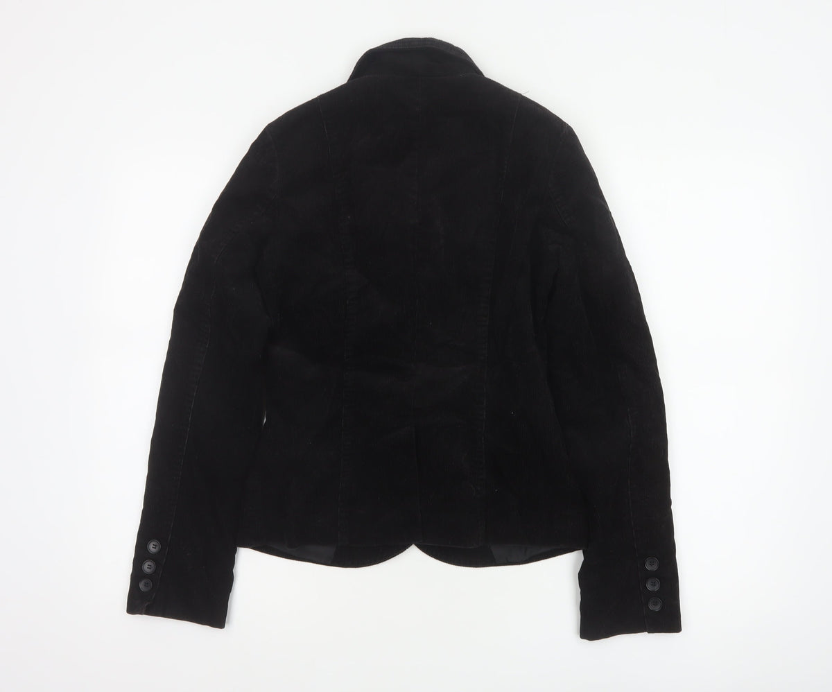 H&M Divided Teens Black UK 6 Corduroy Blazer Notch Lapel