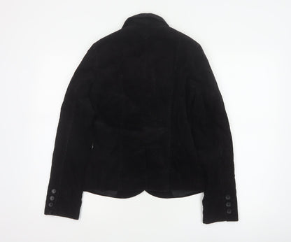 H&M Divided Teens Black UK 6 Corduroy Blazer Notch Lapel