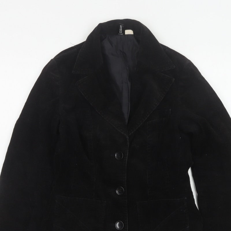 H&M Divided Teens Black UK 6 Corduroy Blazer Notch Lapel
