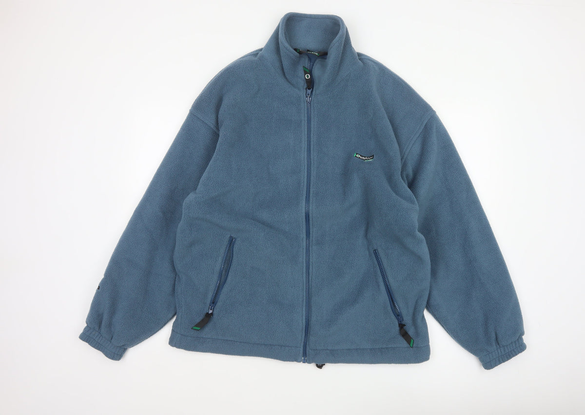 Outdoor Scene Men's Blue M Fleece Full Zip Aztec Jacket