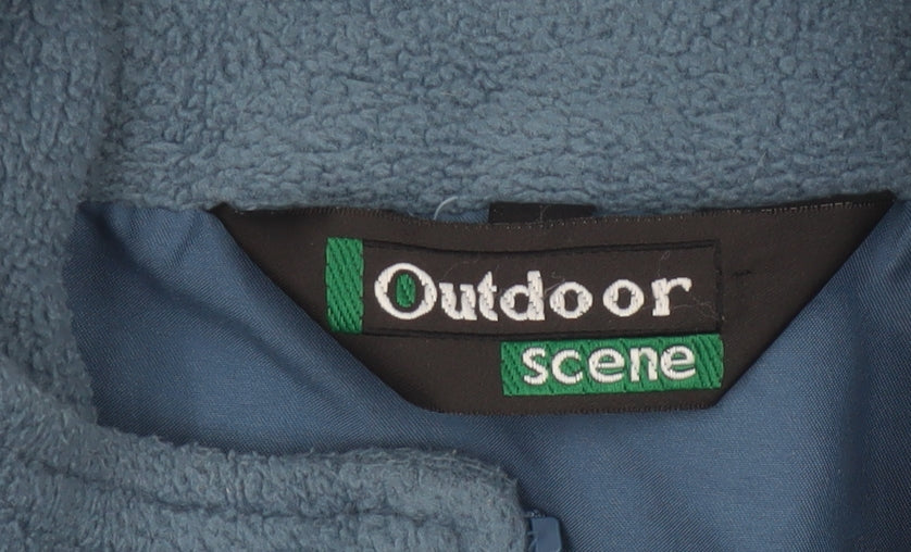 Outdoor Scene Men's Blue M Fleece Full Zip Aztec Jacket