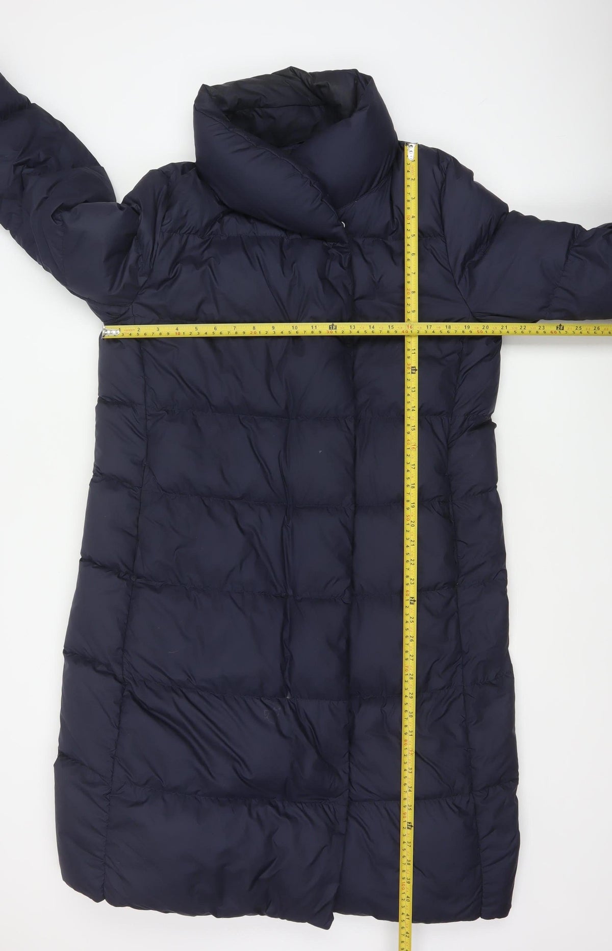 Uniqlo Women Blue UK 14 Long Puffer Jacket Down Quilted Insulated