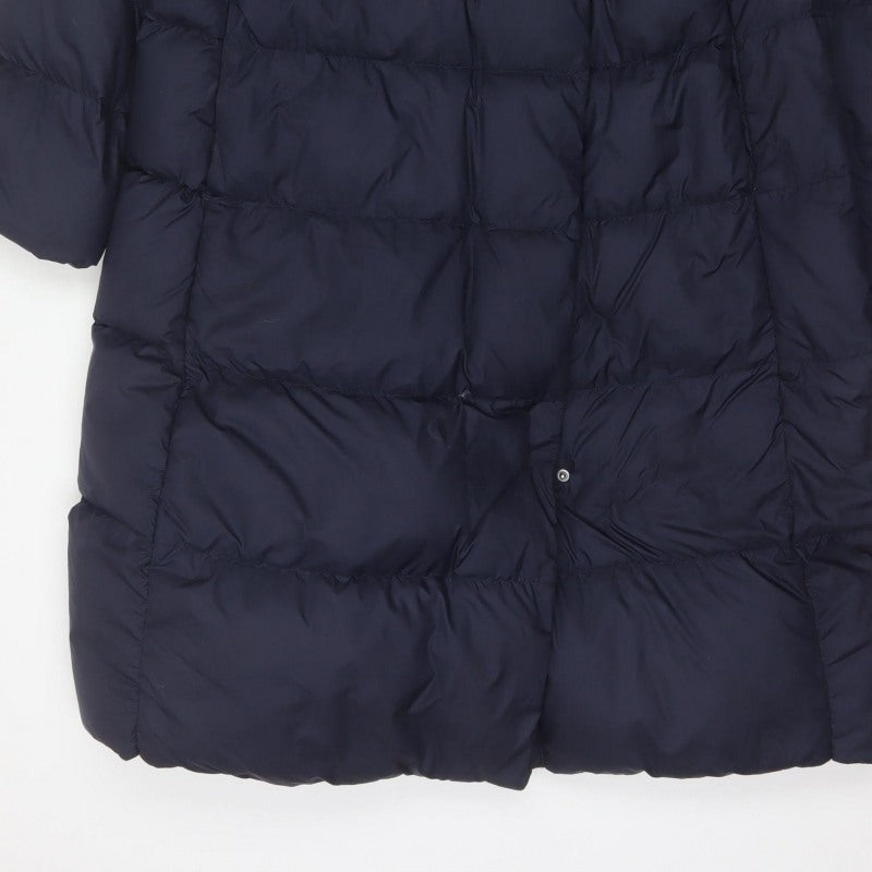 Uniqlo Women Blue UK 14 Long Puffer Jacket Down Quilted Insulated