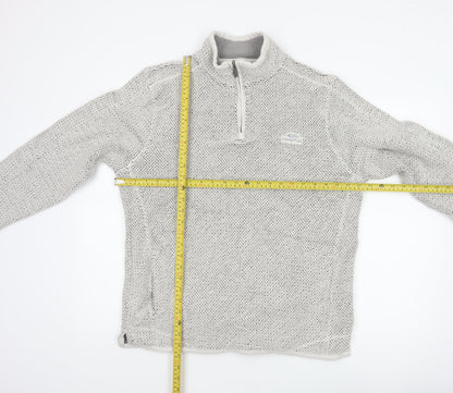 Weird Fish Men’s Grey Large 1/4 Zip Knit Sweatshirt Organic Cotton