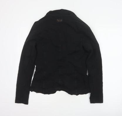 Bebe-Litte Women Black M Tailored Short Two Button Blazer Jacket