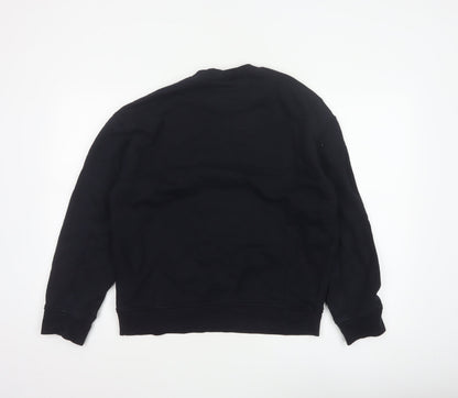 Emporio Armani Men Black M Pullover Mock Neck Logo Sweatshirt