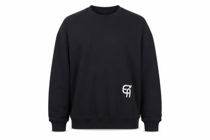 Emporio Armani Men Black M Pullover Mock Neck Logo Sweatshirt