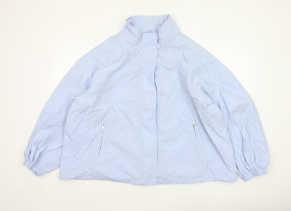 Marks and Spencer Women Blue L Lightweight Zip Jacket Collared