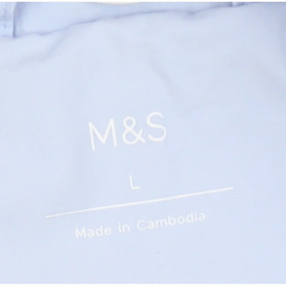 Marks and Spencer Women Blue L Lightweight Zip Jacket Collared