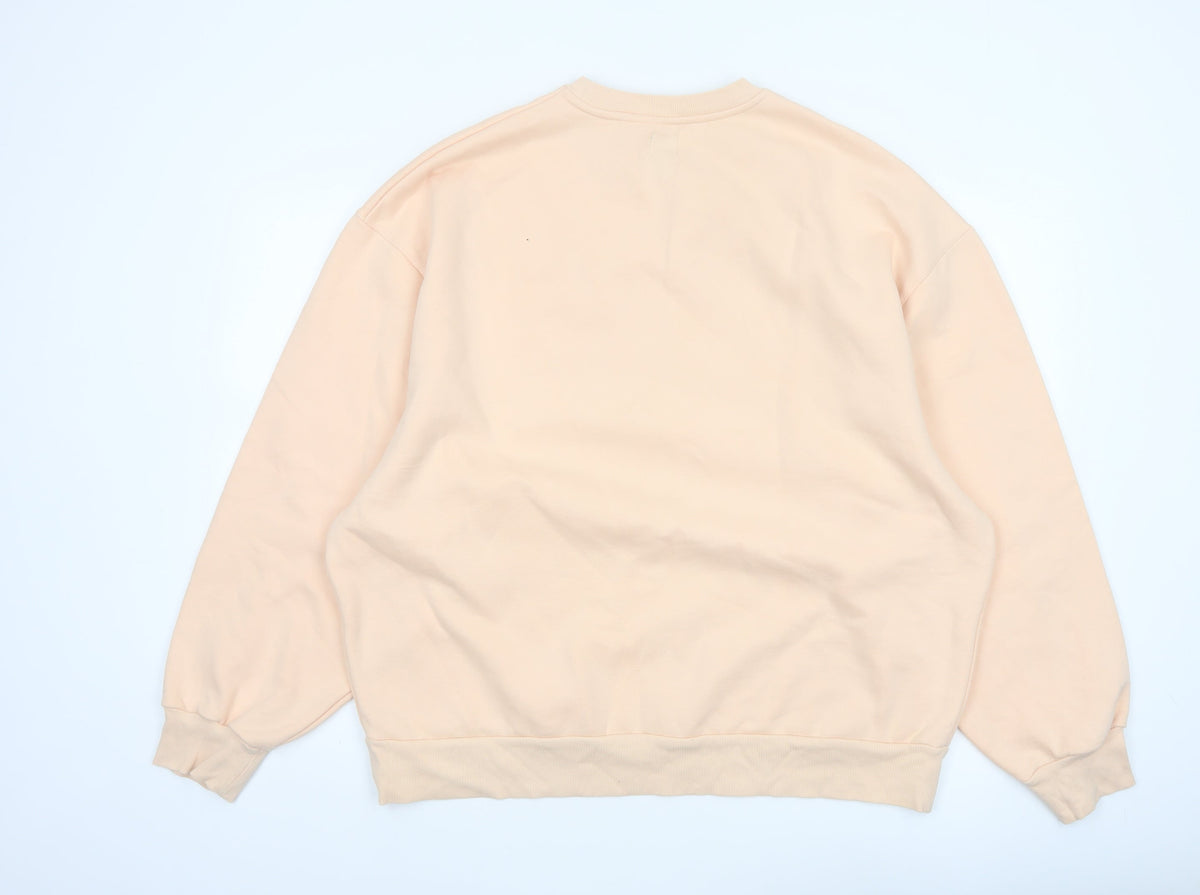 River Island Women’s Beige L Relaxed Crew Neck Pullover Sweatshirt