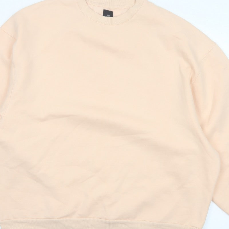 River Island Women’s Beige L Relaxed Crew Neck Pullover Sweatshirt