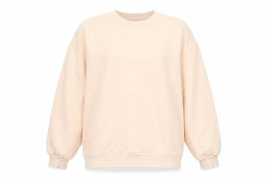 River Island Women’s Beige L Relaxed Crew Neck Pullover Sweatshirt
