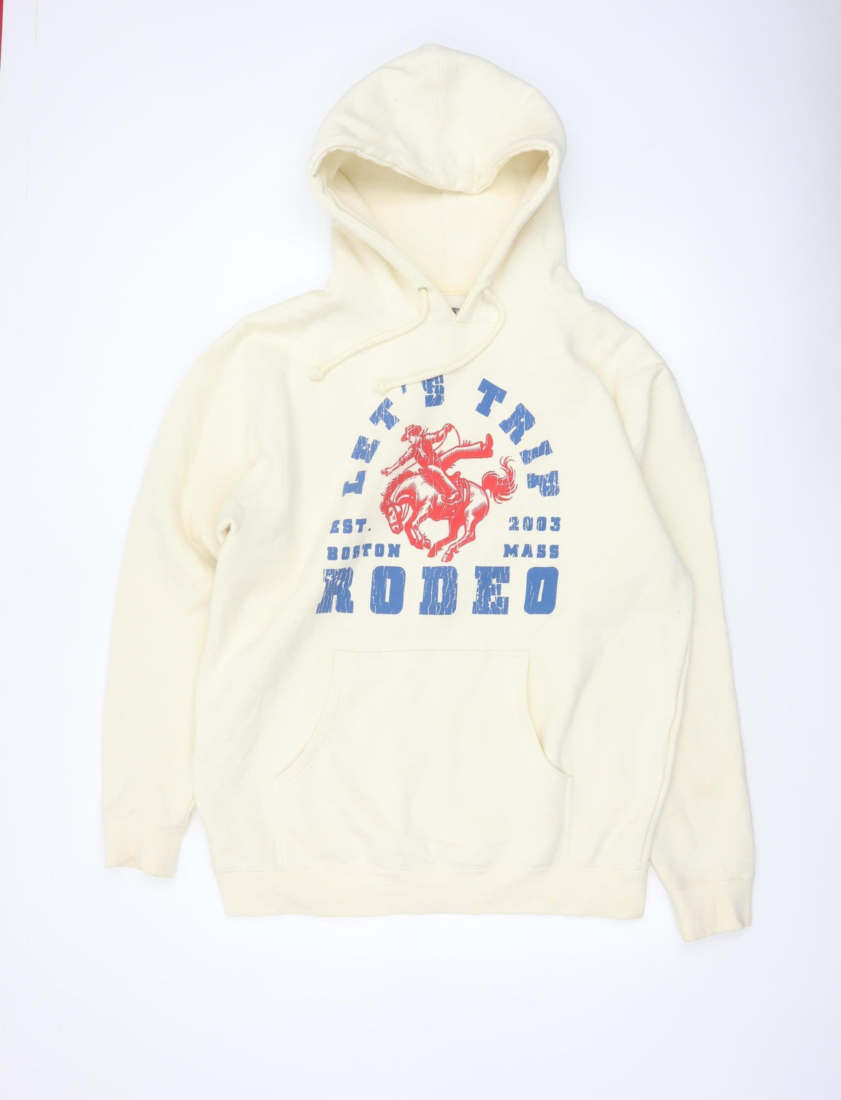 Let's Trip Men Ivory L Pullover Hoodie Rodeo Cowboy Graphic