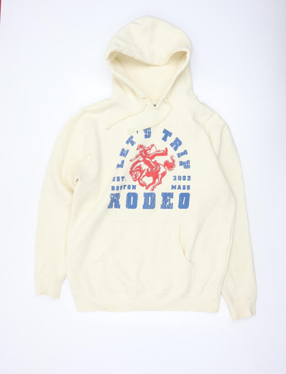 Let's Trip Men Ivory L Pullover Hoodie Rodeo Cowboy Graphic