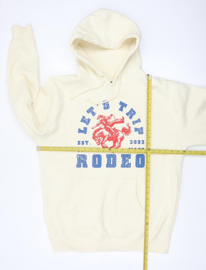 Let's Trip Men Ivory L Pullover Hoodie Rodeo Cowboy Graphic