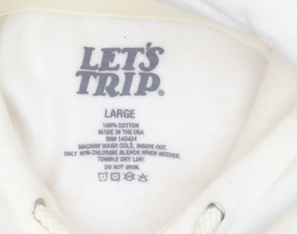 Let's Trip Men Ivory L Pullover Hoodie Rodeo Cowboy Graphic