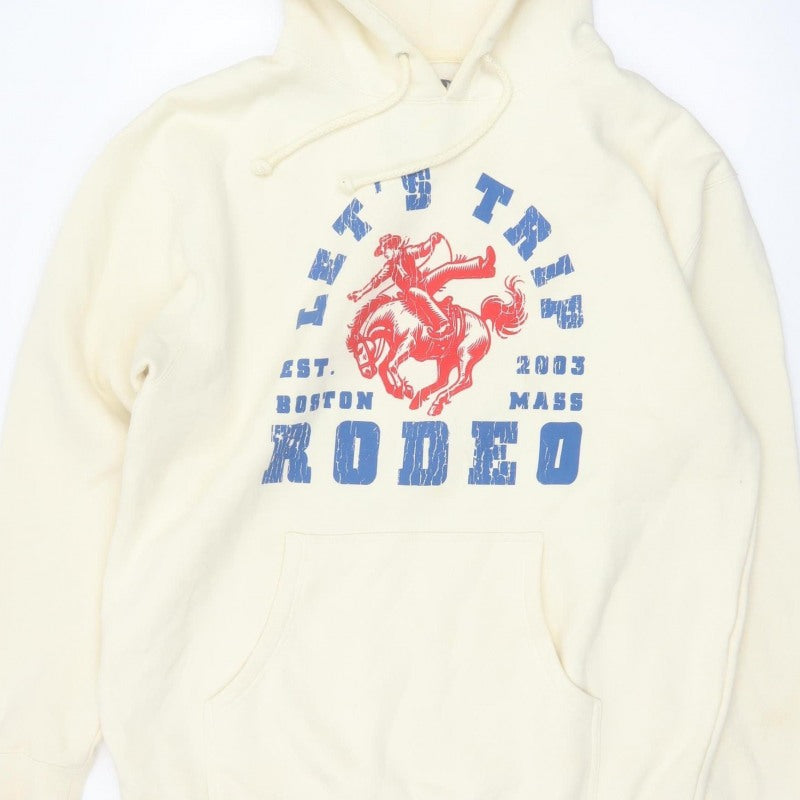 Let's Trip Men Ivory L Pullover Hoodie Rodeo Cowboy Graphic