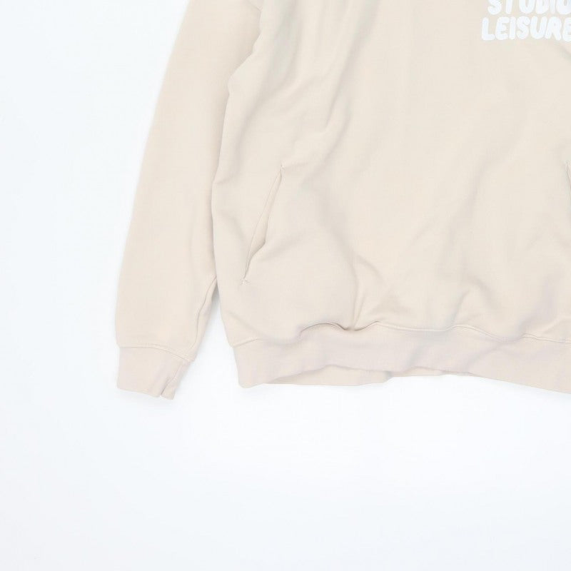 Glamify Women’s Beige UK 8 Pullover Hoodie Studio Leisure Graphic