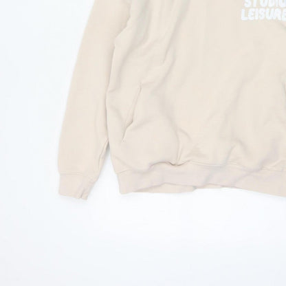 Glamify Women’s Beige UK 8 Pullover Hoodie Studio Leisure Graphic