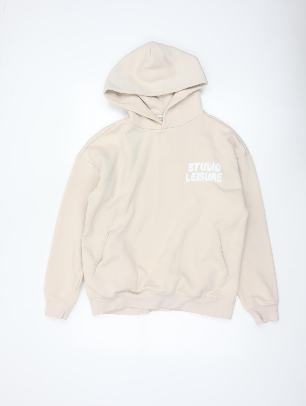 Glamify Women’s Beige UK 8 Pullover Hoodie Studio Leisure Graphic