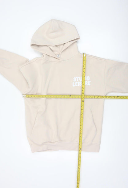 Glamify Women’s Beige UK 8 Pullover Hoodie Studio Leisure Graphic