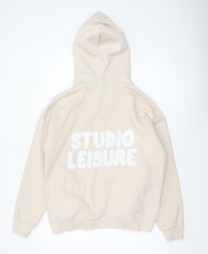 Glamify Women’s Beige UK 8 Pullover Hoodie Studio Leisure Graphic