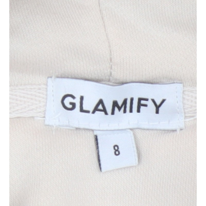 Glamify Women’s Beige UK 8 Pullover Hoodie Studio Leisure Graphic
