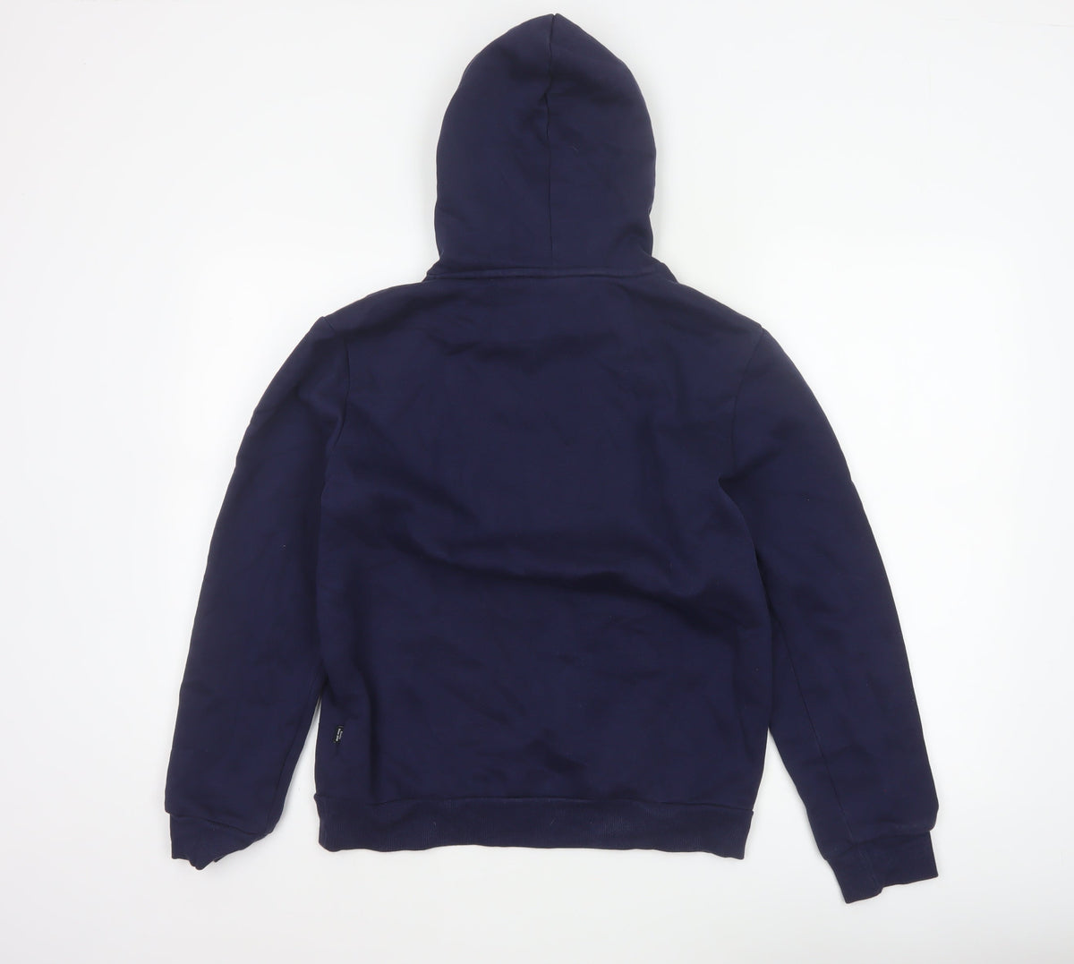 Puma Women's Navy Blue S Logo Pullover Hoodie Drawstring Pocket