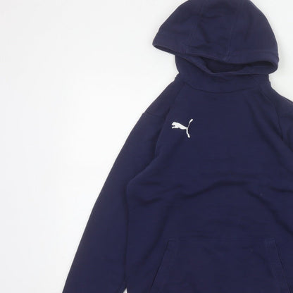 Puma Boys Blue 13-14 Years Pullover Hoodie Logo Pocket Sports