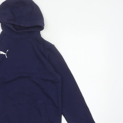 Puma Boys Blue 13-14 Years Pullover Hoodie Logo Pocket Sports