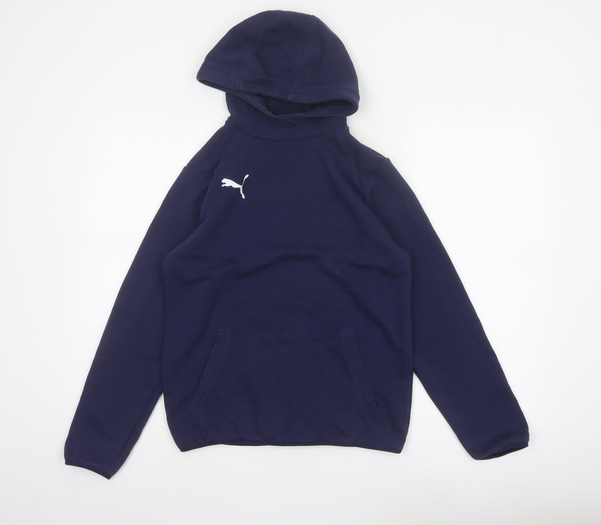 Puma Boys Blue 13-14 Years Pullover Hoodie Logo Pocket Sports
