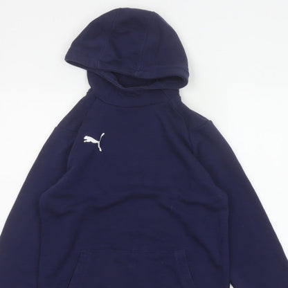 Puma Boys Blue 13-14 Years Pullover Hoodie Logo Pocket Sports
