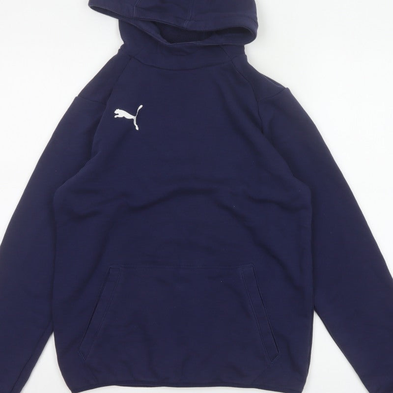 Puma Boys Blue 13-14 Years Pullover Hoodie Logo Pocket Sports