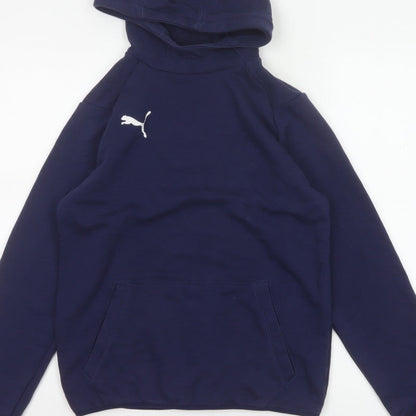 Puma Boys Blue 13-14 Years Pullover Hoodie Logo Pocket Sports