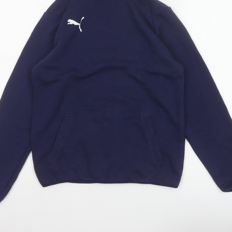 Puma Boys Blue 13-14 Years Pullover Hoodie Logo Pocket Sports