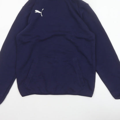 Puma Boys Blue 13-14 Years Pullover Hoodie Logo Pocket Sports