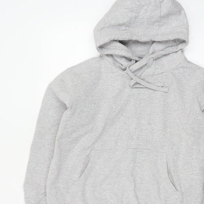 Animal Women’s Grey Speckled Hoodie UK 10 Pullover Kangaroo Pocket