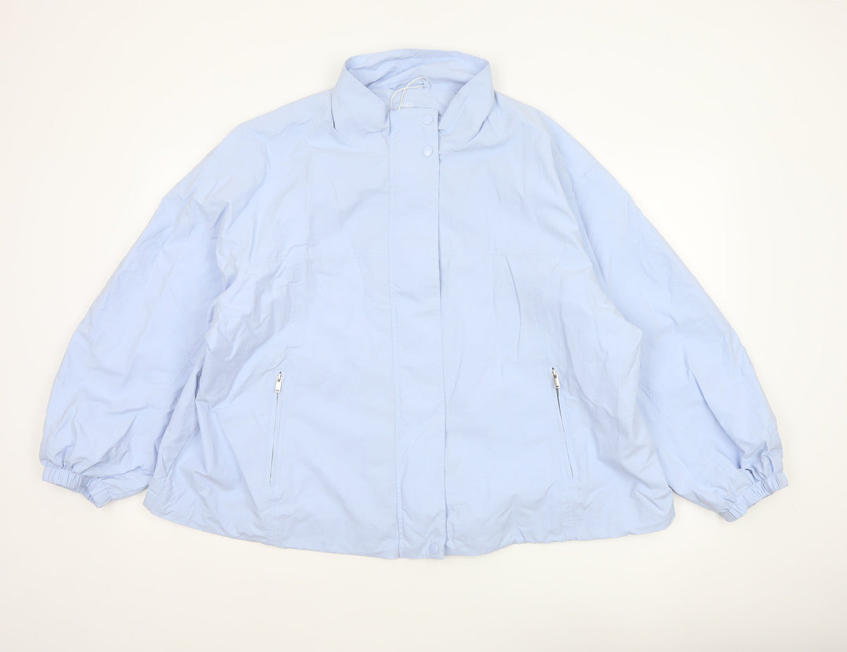 Marks and Spencer Women Blue L Lightweight Zip Jacket