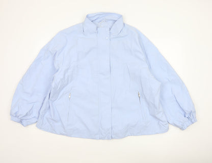 Marks and Spencer Women Blue L Lightweight Zip Jacket