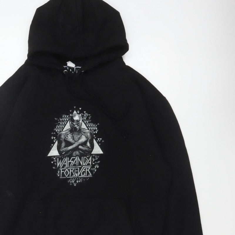 Marvel Men Black M Black Panther Wakanda Forever Pullover Hoodie