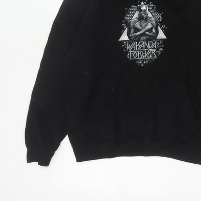 Marvel Men Black M Black Panther Wakanda Forever Pullover Hoodie