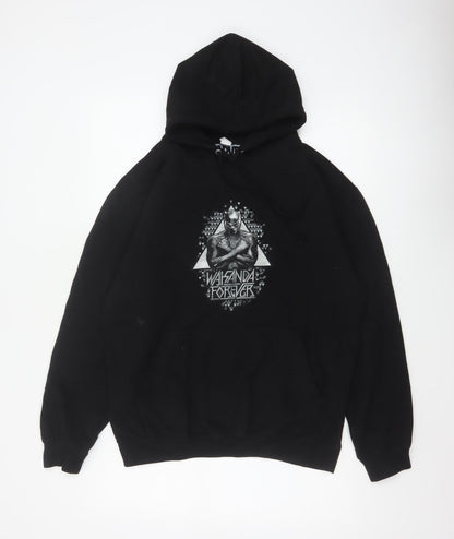 Marvel Men Black M Black Panther Wakanda Forever Pullover Hoodie