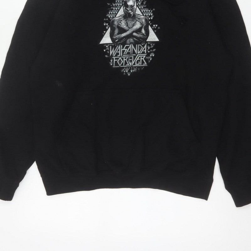 Marvel Men Black M Black Panther Wakanda Forever Pullover Hoodie